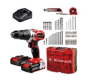 EinhellTaladro percutor TE-CD 18/2 Li-i + 2 baterías 2.0 Ah + cargador + maletín 64 accesorios$ 119.990 25%Normal: $ 159.990