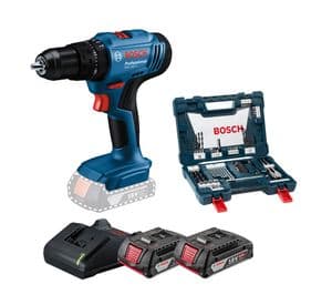 BoschTaladro percutor inalámbrico GSB 183-LI 18V + 2 baterías 2.0 Ah + cargador + maletín X-Line$ 129.990 28%Normal: $ 179.990